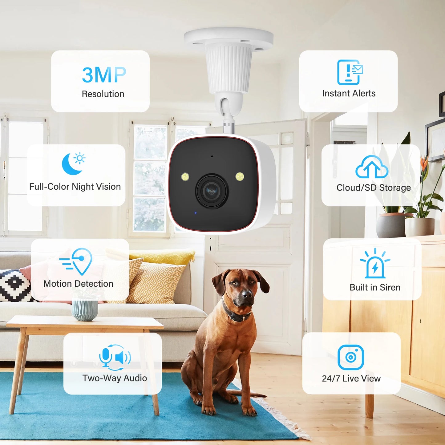 Jennov 2K HD Wireless Security Camera Indoor Outdoor 2.4G WiFi