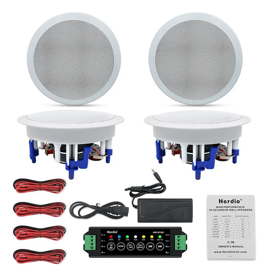 Herdio Bluetooth Ceiling Speaker System, Flush Mount, 600W