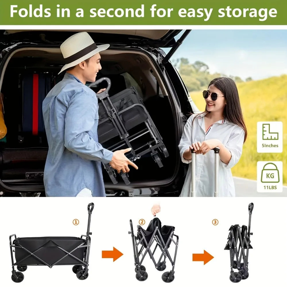 Heavy Duty All Terrain Folding Cart With Stainless Steel Frame