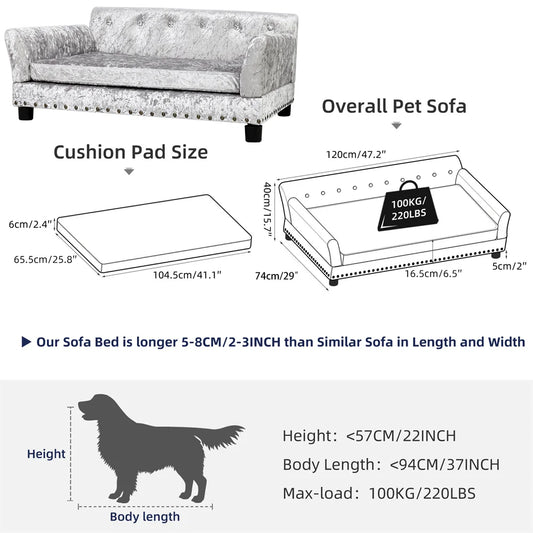 BORWART Heavy Duty Raised Pet Sofa Bed for Dogs & Cats