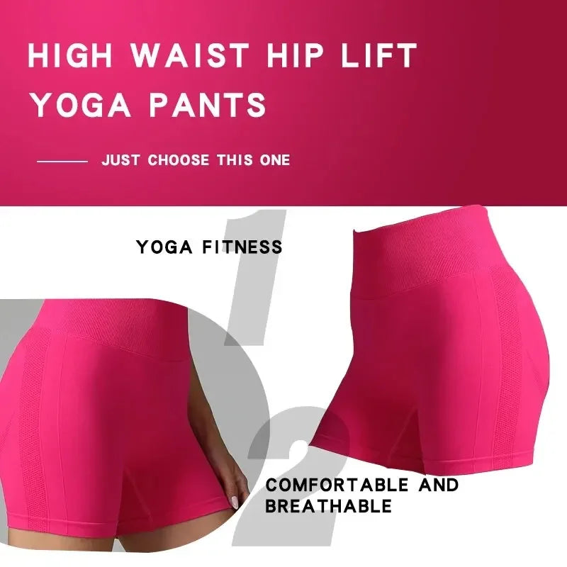CZGUKE Women Seamless Sports Shorts High Waist Yoga