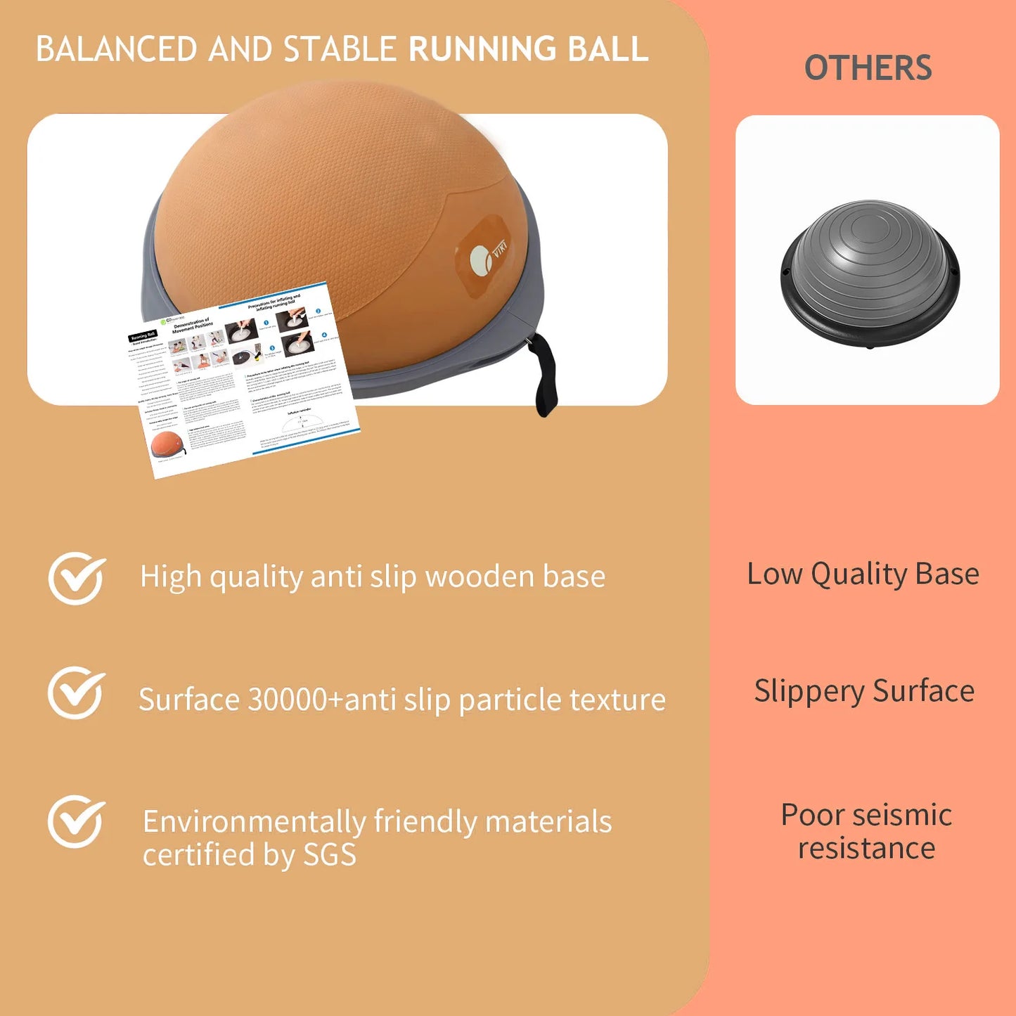 Balancing Ball And Half Ball Balance Trainer For Core Training