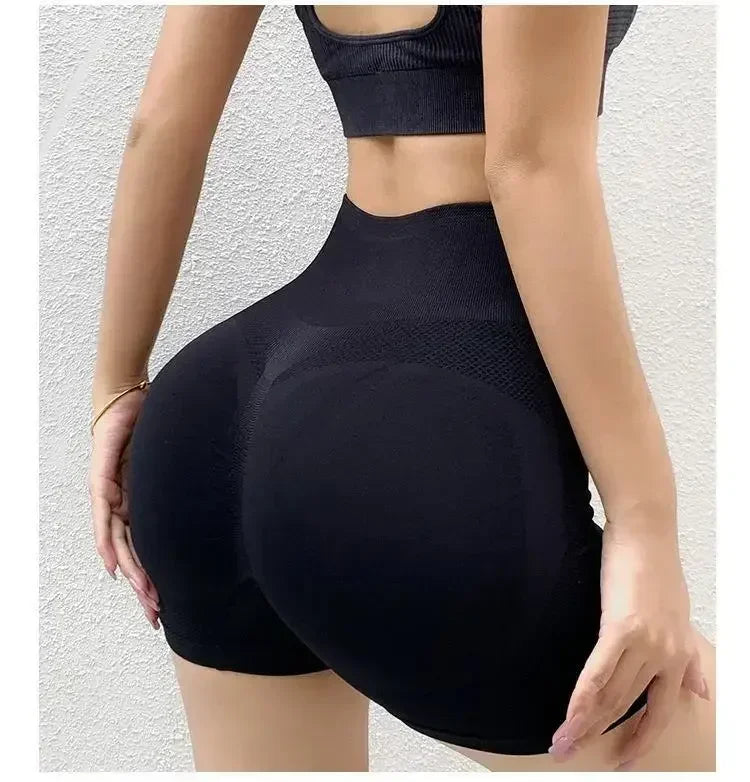Seamless Yoga Set for Women Breathable Quick Dry Sports Bra and Shorts