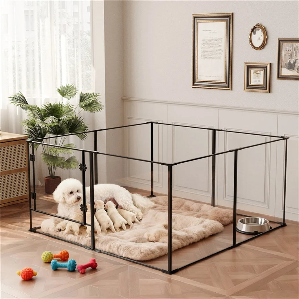 BORWART Acrylic Aluminum Dog Playpen Enclosure for Pets