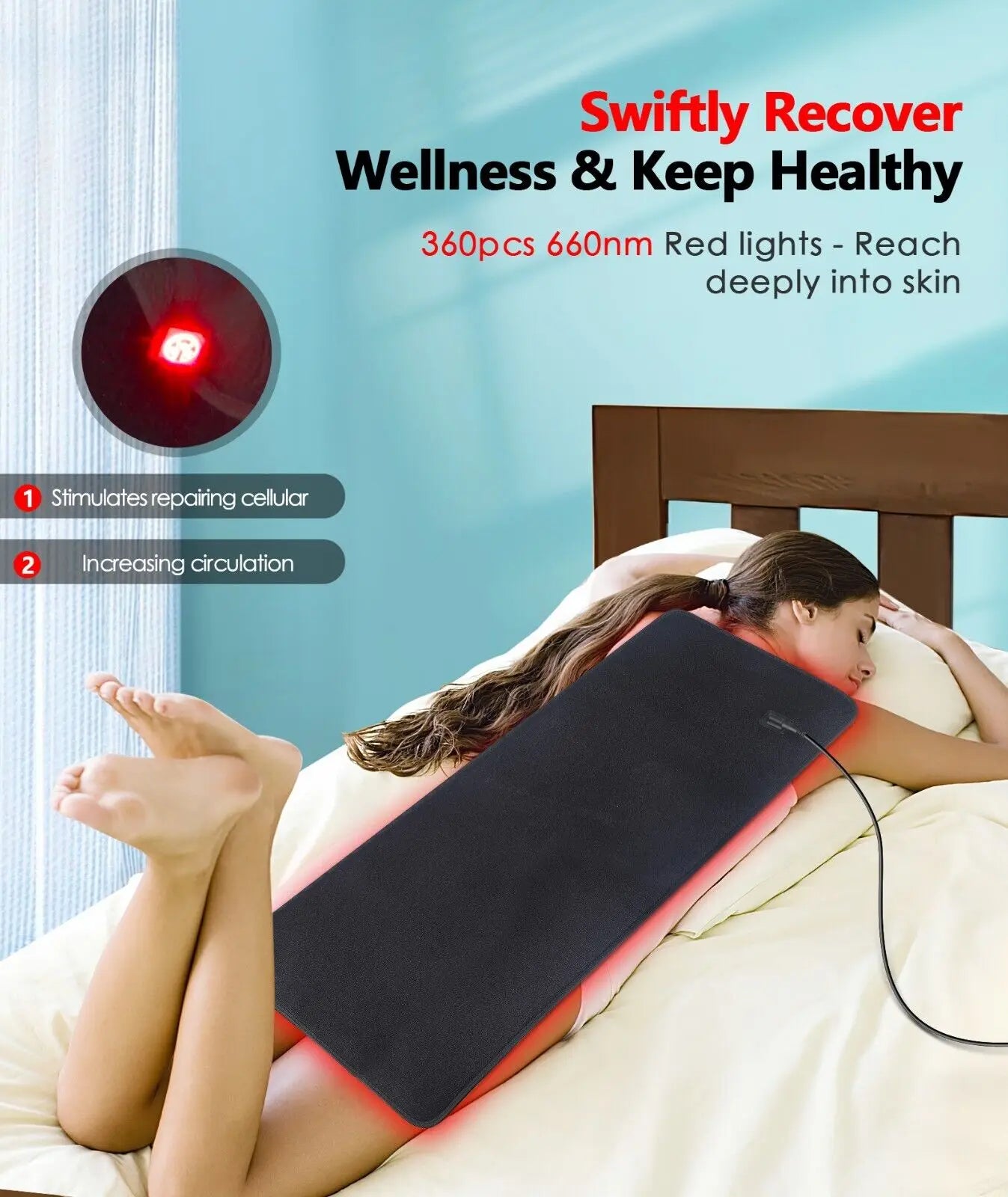 360 LED Infrared Light Therapy Pad For Body Fatigue