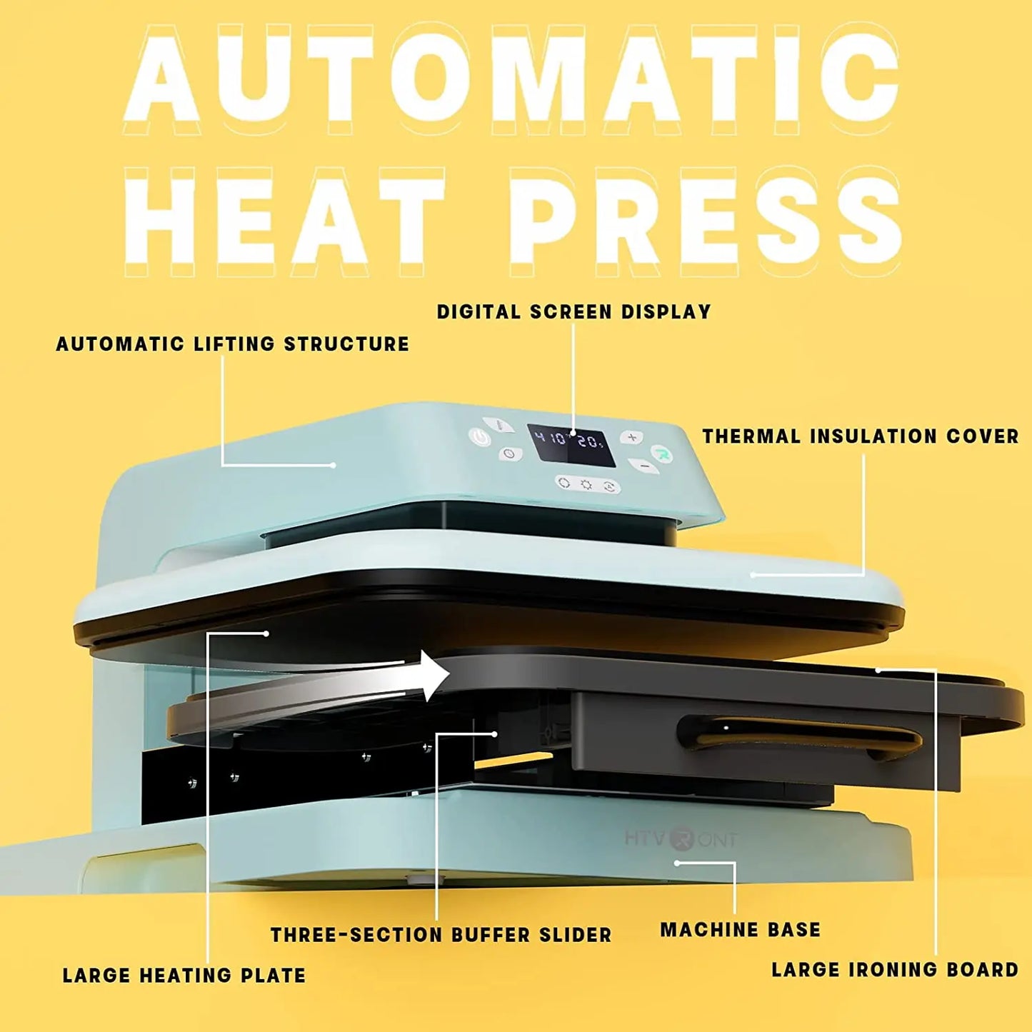 HTVRONT Auto Heat Press Machine For T Shirts And Sublimation