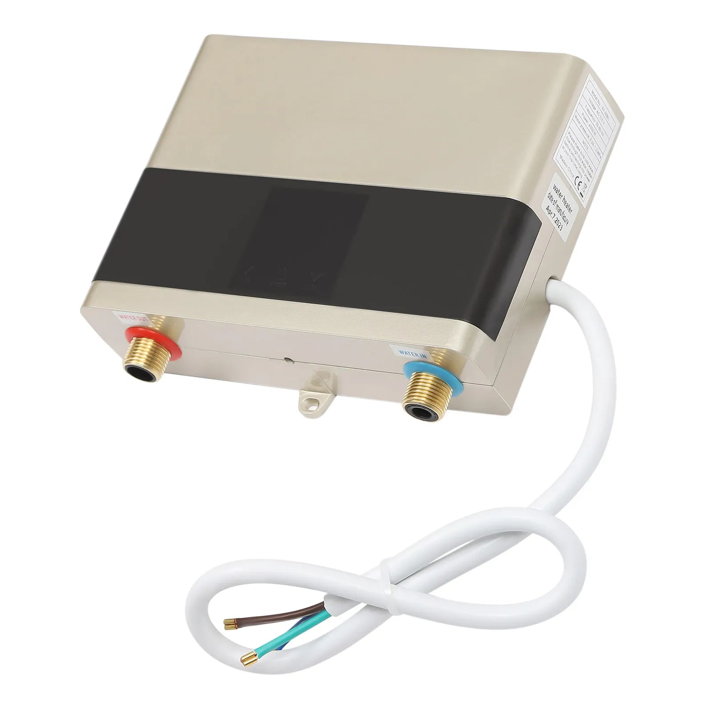 Smart Electric Water Heater, 1300-4000W Adjustable Power, Instant Hot Water, Touch Screen Temp Control, Remote Control