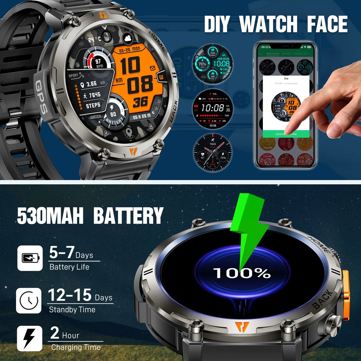 EIGIIS KE3 Bluetooth Call Smartwatch For Men