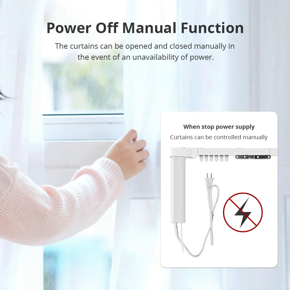 Zemismart Matter Over WiFi Sliding Curtain Track With Smart Motor