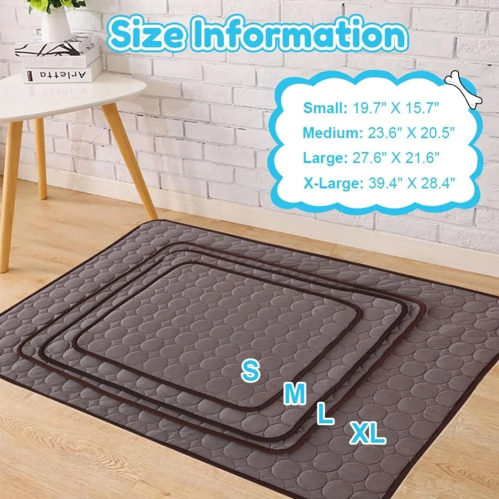 Self Cooling Dog Mat For Dogs And Cats, Washable Ice Silk Pad