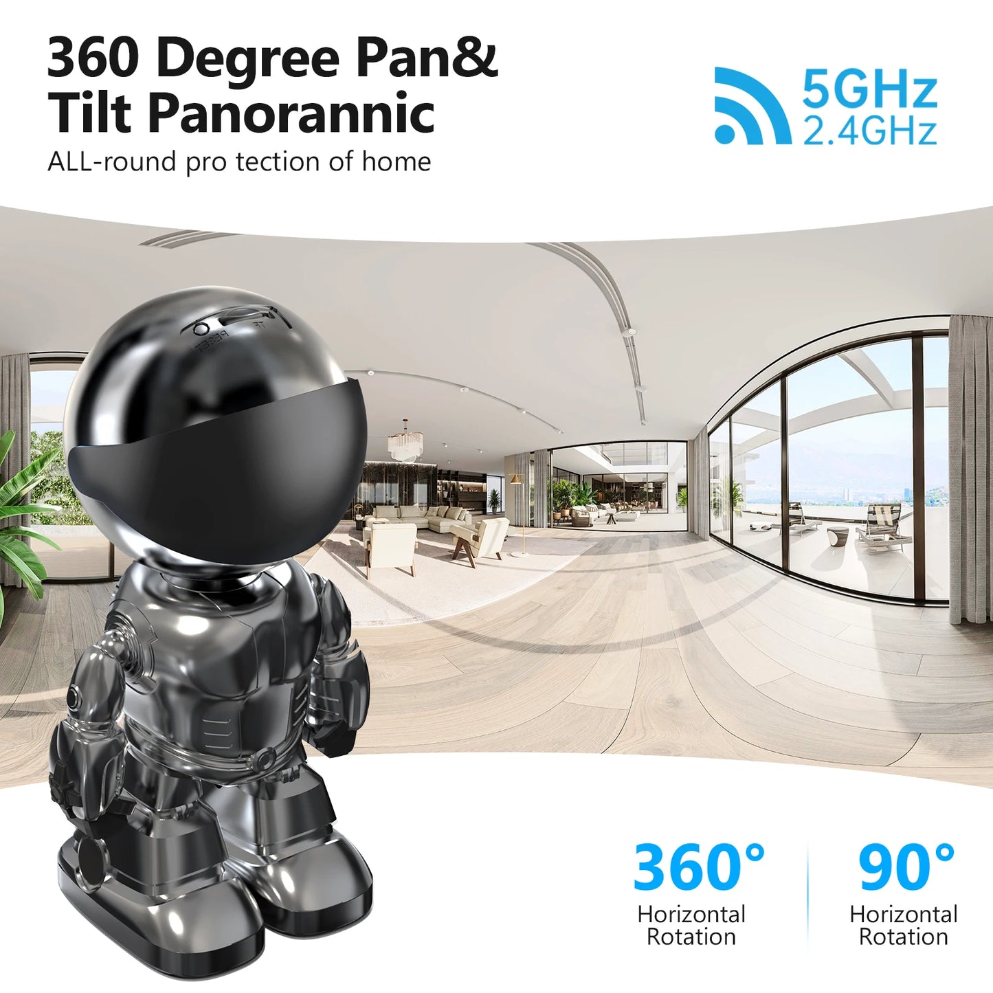 NOAHTEC Robot Camera WiFi 3MP Indoor Security With Night Vision