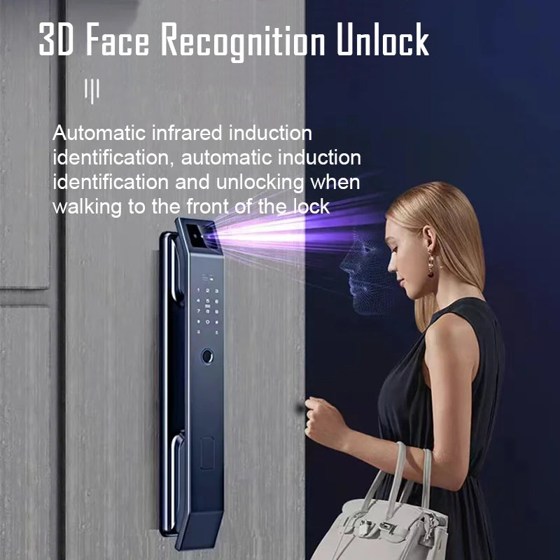 YKESDLC 3D Face Recognition Keyless Digital Door Lock With Camera Fingerprint
