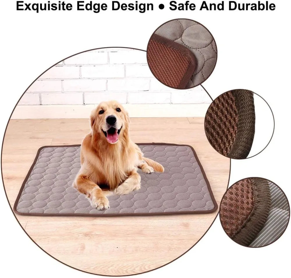 Self Cooling Dog Mat For Dogs And Cats, Washable Ice Silk Pad