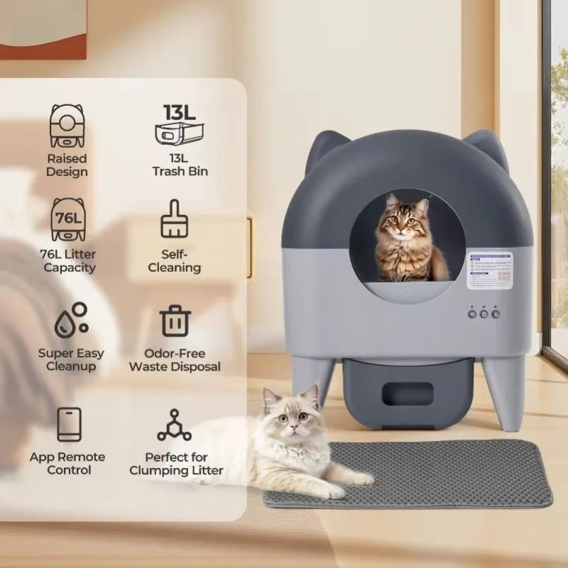 Lunapurr Automatic Self-Cleaning Litter Box for Multi-Cat