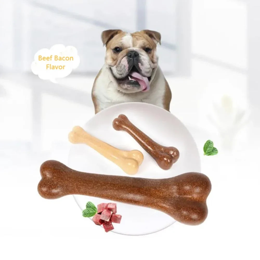 Durable Dog Bone Chew Toys Nearly Indestructible Non-Toxic Dental Care