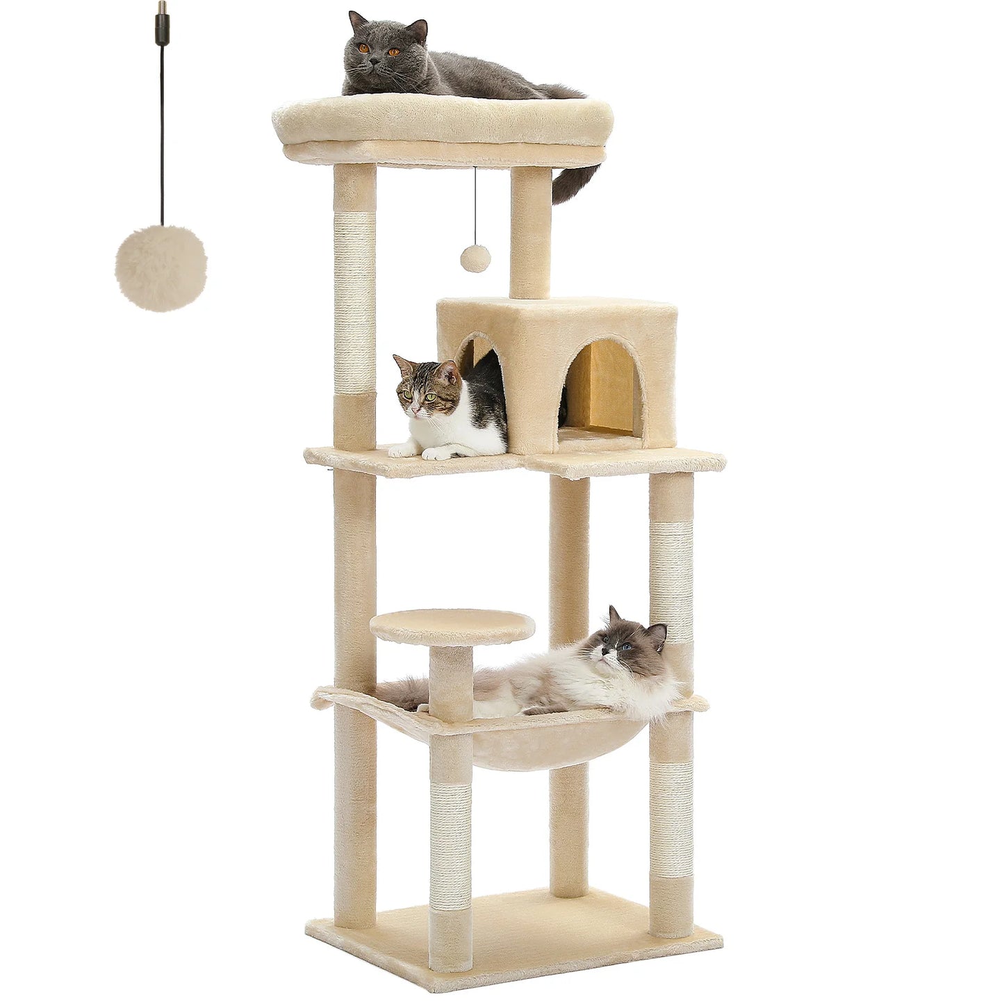 PAWZ Road Five-Level Cat Tree With Hammock And Scratching Posts