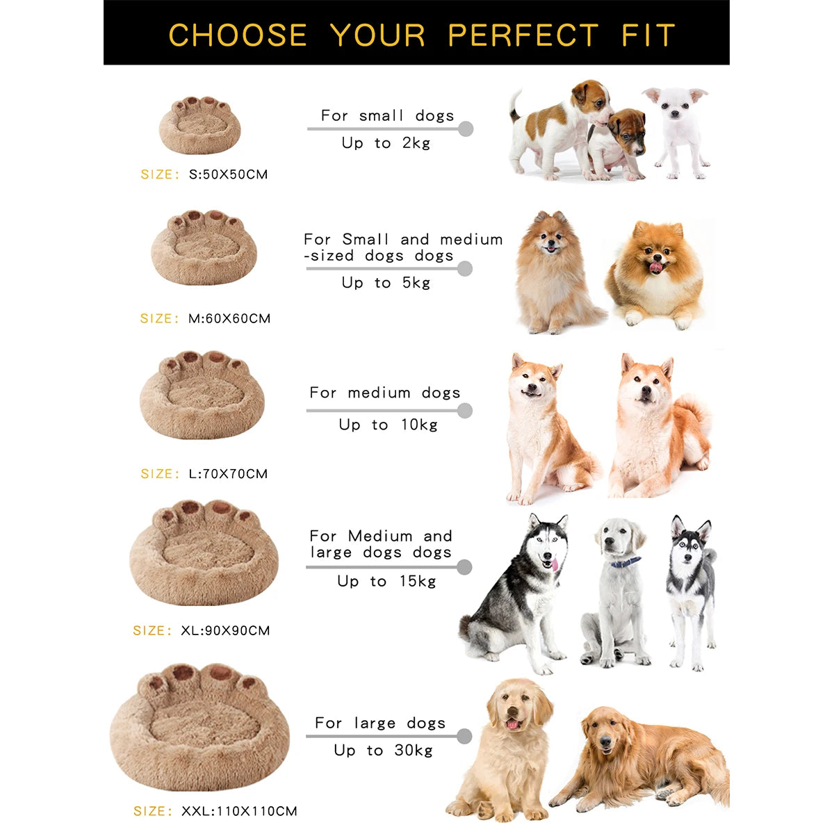 BeiYu Pet Fluffy Winter Dog Bed for Pets and Puppies