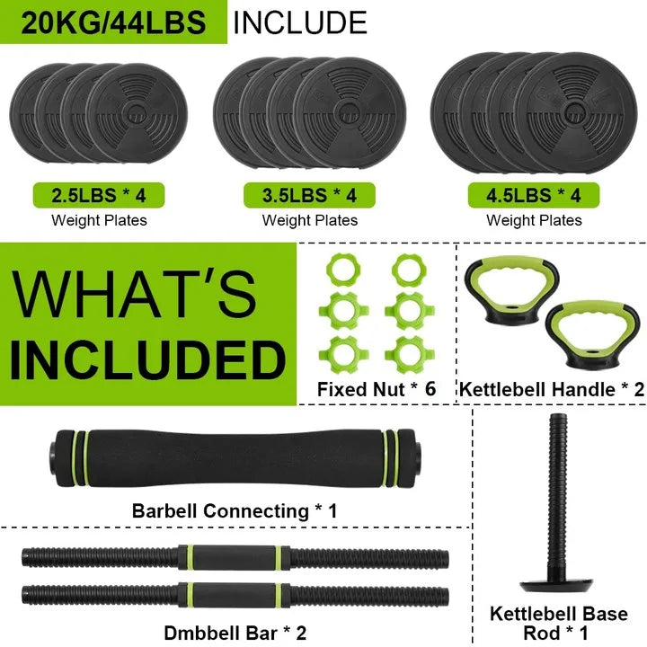 TWISTER.CK Adjustable Dumbbell Set 44/66/88 Lbs With Connector