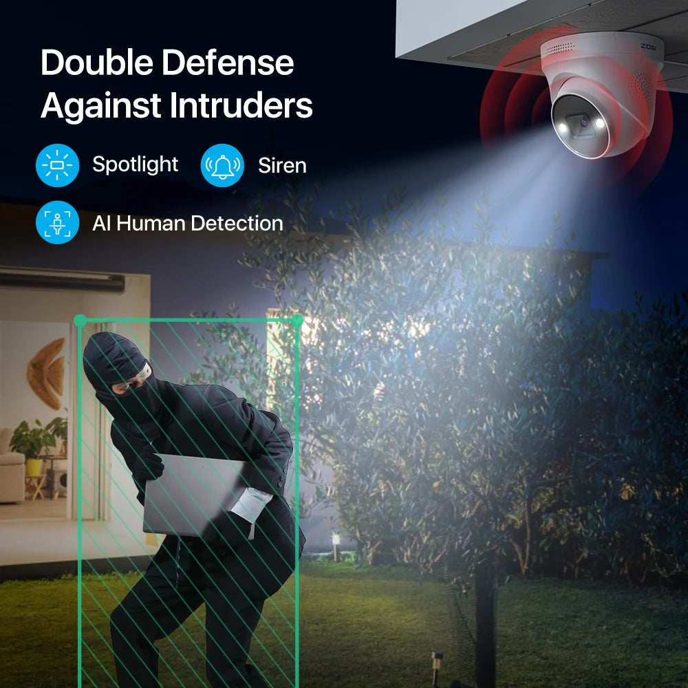 ZOSICTV Security System 4K POE NVR Kit With AI Detection