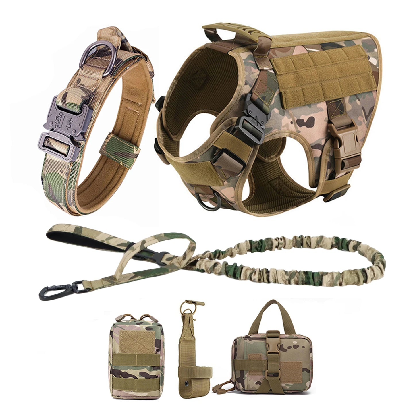 Tactical Dog Harness Vest With Molle Pouches For German Shepherd Training