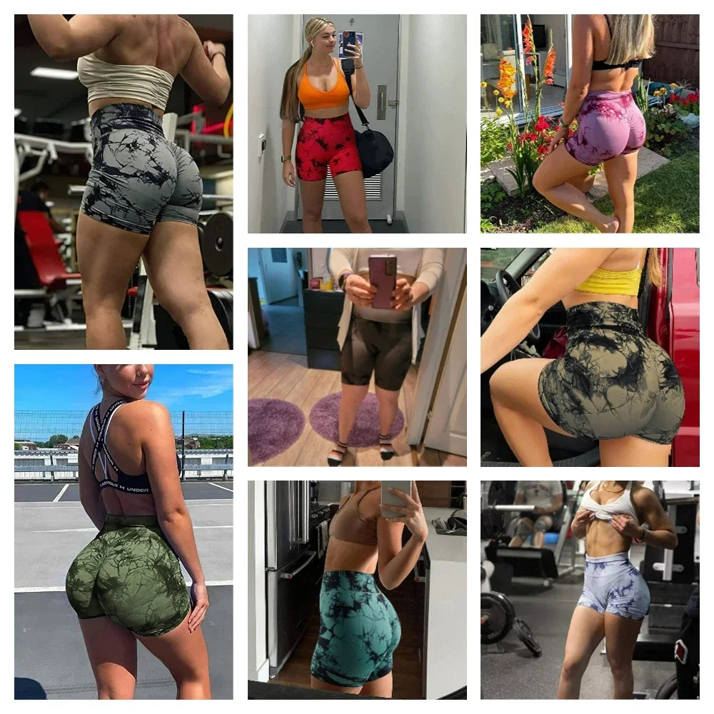 Women Yoga Shorts High Elastic Gym Shorts Push Up Sports Running