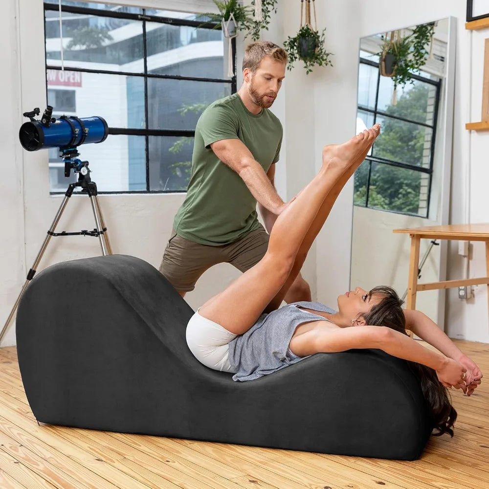 Sleek Chaise Lounge For Yoga Made In USA Plush Microvelvet