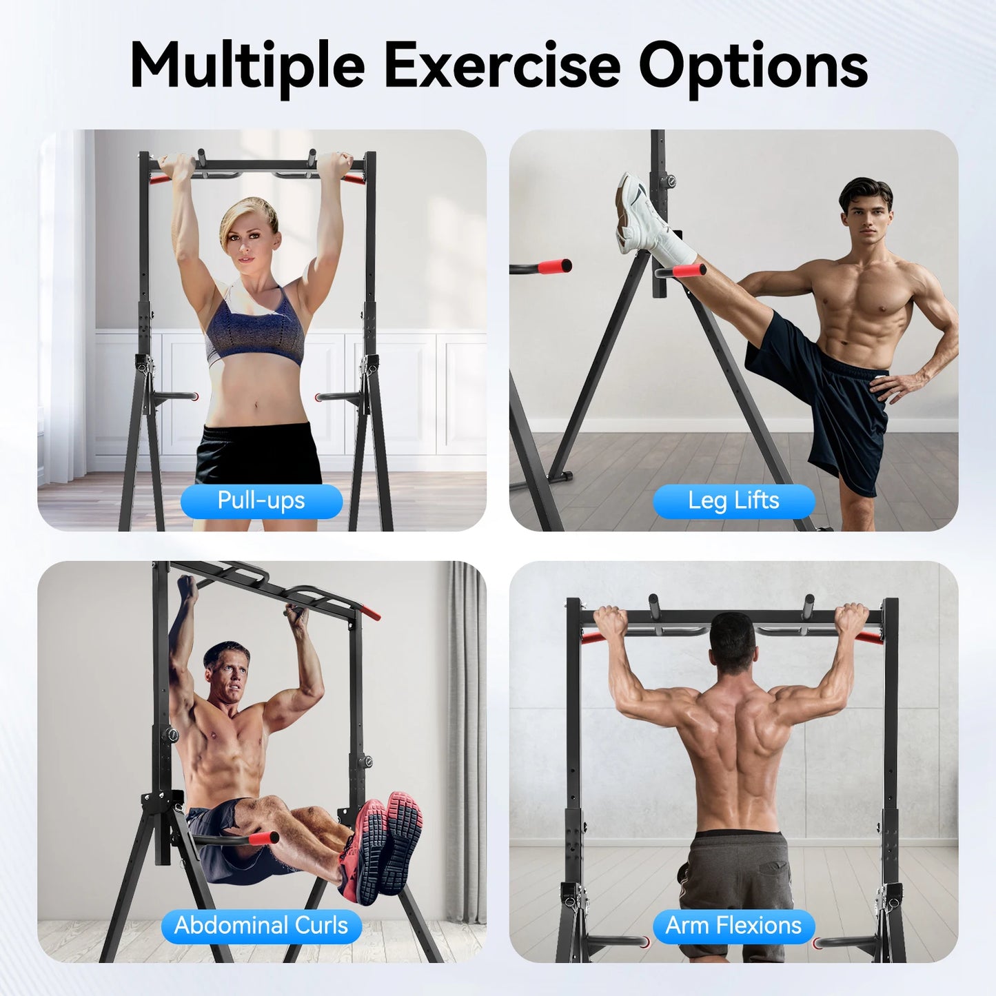 Foldable Adjustable Pull Up Bar for Home Gym Training Station