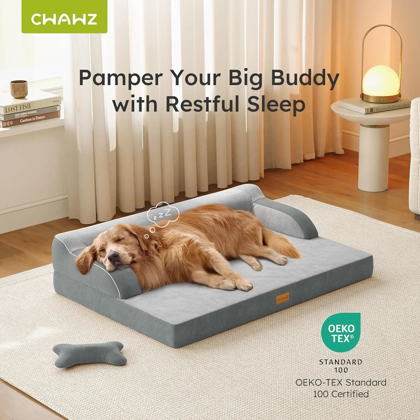 Orthopedic Dog Bed With Cooling Memory Foam And Nonslip Bottom