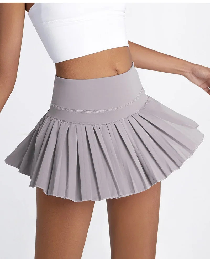 Pocket Tennis Skirt Skort Women High Waist Activewear
