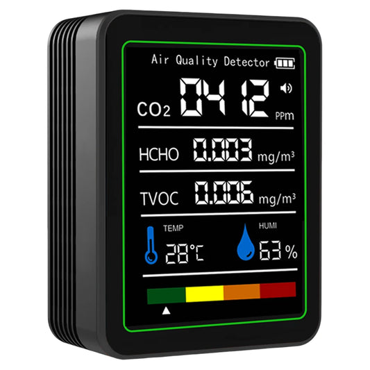 APWIKOGERCO2 5-In-1 Formaldehyde CO2 Temperature Humidity Monitor