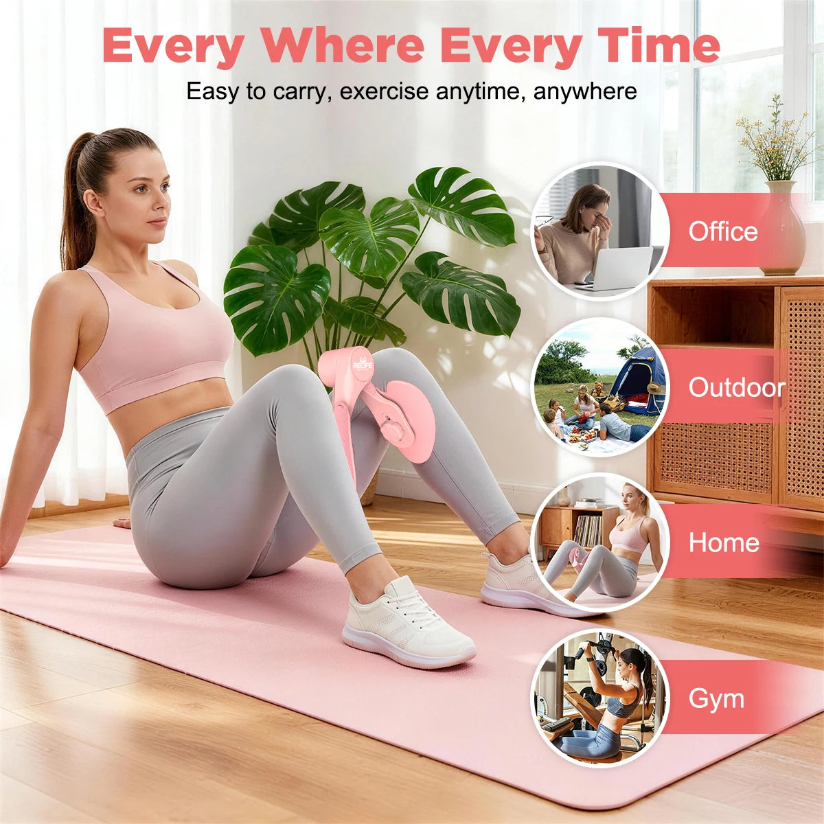 Relife Thigh Master 360 Degree Adjustable Leg Exerciser for Home Gym Office