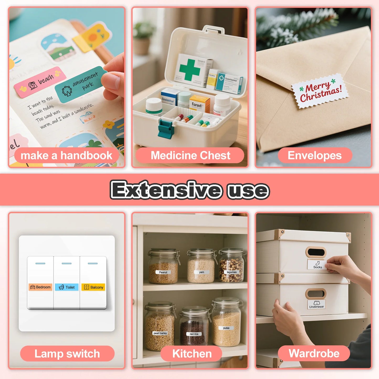 Mini Portable Thermal Label Printer Bluetooth Label Maker For Office