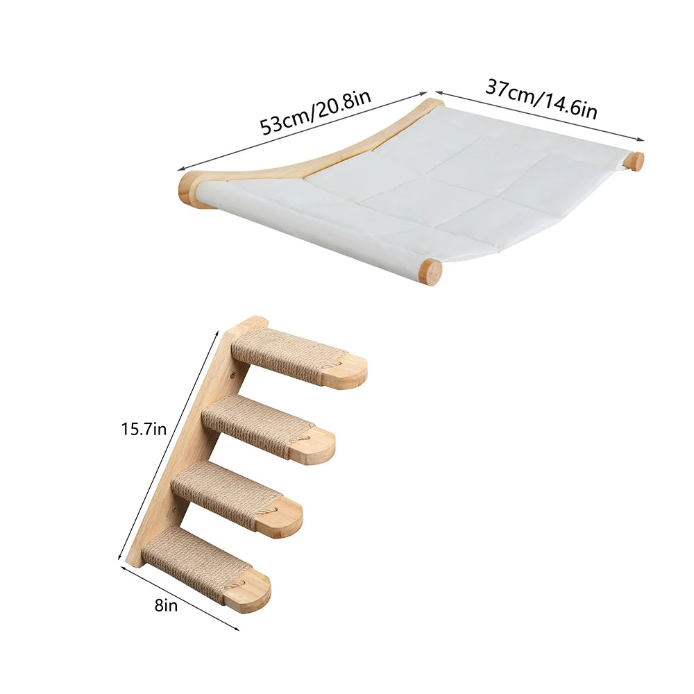 CWV Wall Mounted Cat Hammock Kit With Climbing Shelves Perches