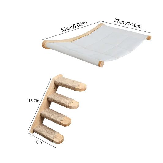 CWV Wall Mounted Cat Hammock Kit with Climbing Shelves & Perches