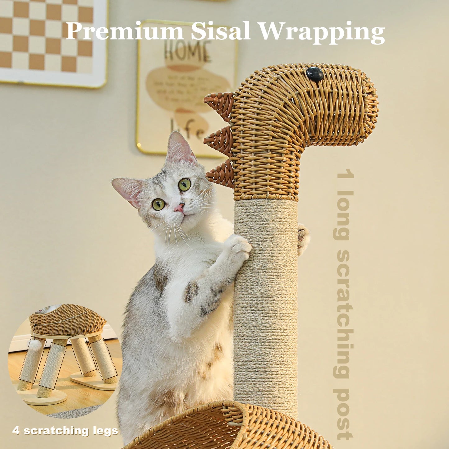 PAWZ Road CN Dinosaur Cat Tree Tower With Scratching Post