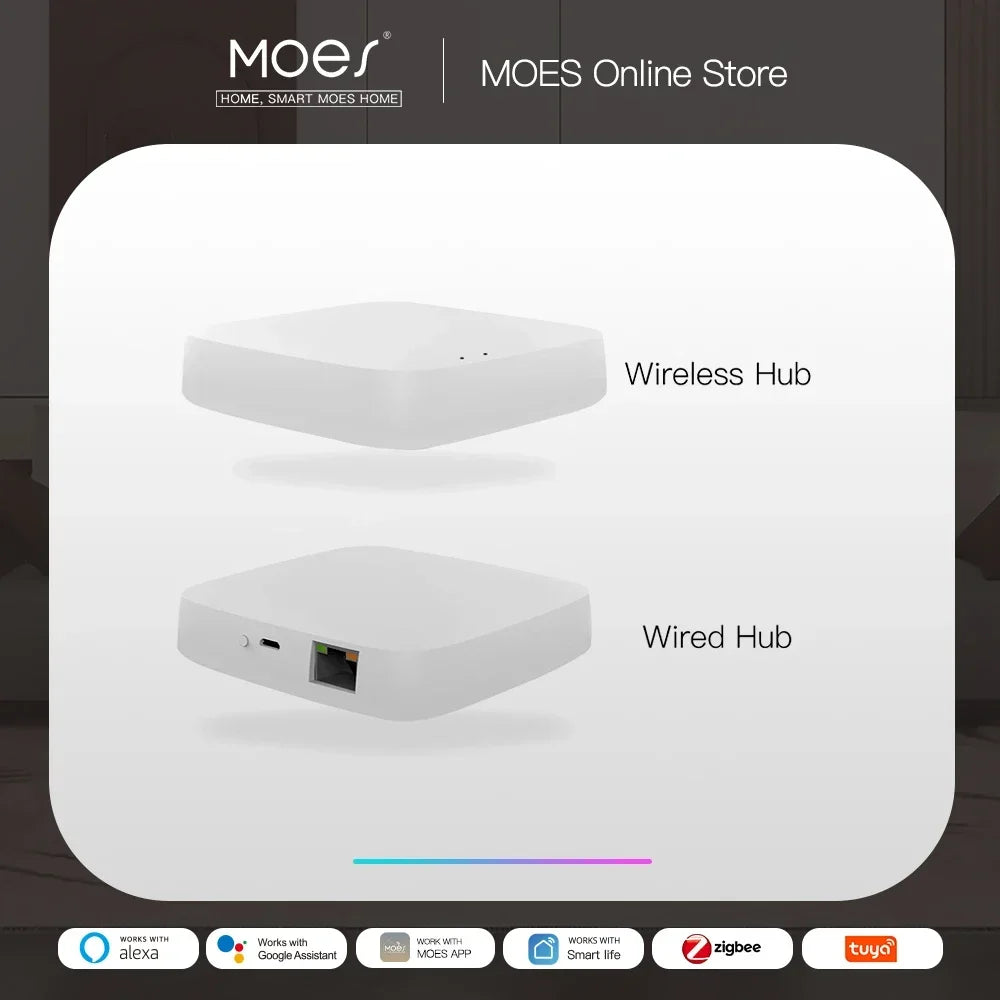 MOES ZigBee 3.0 Smart Gateway Hub Tuya Compatible With Alexa
