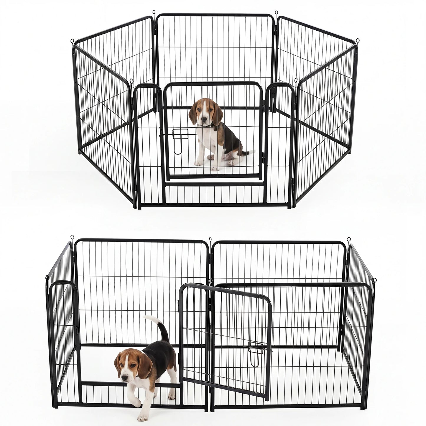 JHK Six Panel Foldable Metal Dog Playpen For Outdoor Use