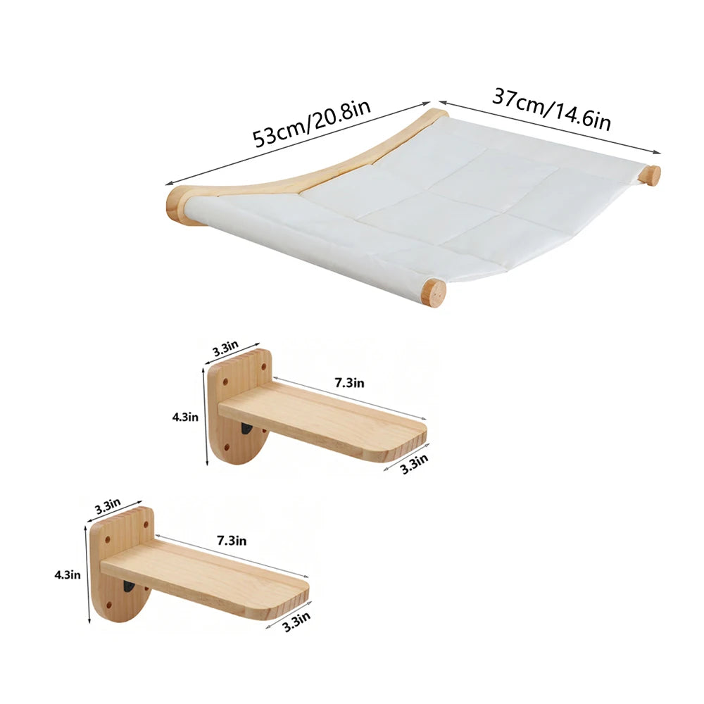 CWV Wall Mounted Cat Hammock Kit With Climbing Shelves Perches