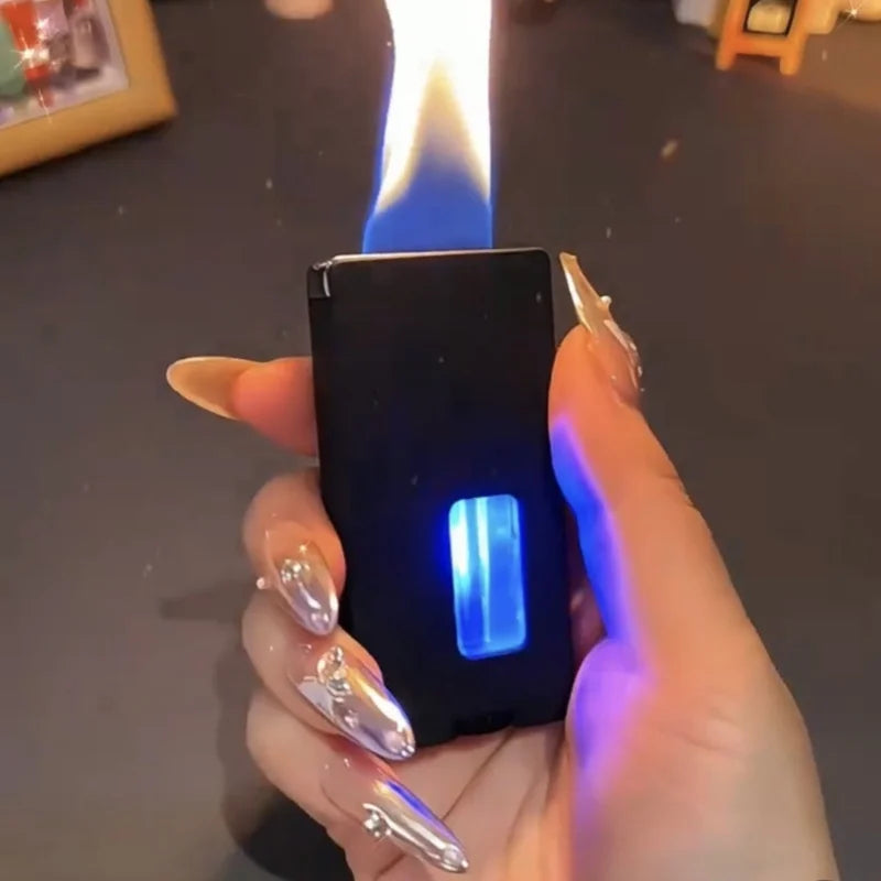 TopFlames Gravity Induction Gas Lighter Metal Open Flame Portable