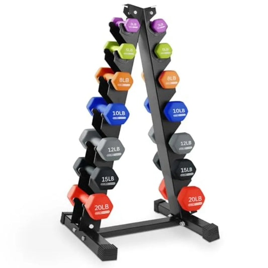 Neoprene Dumbbell Weight Set with Rack for Home Gym