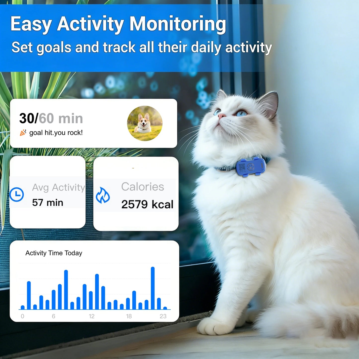 WANWAYTECH GPS Pet Tracker For Dogs And Cats Real-Time Tracking