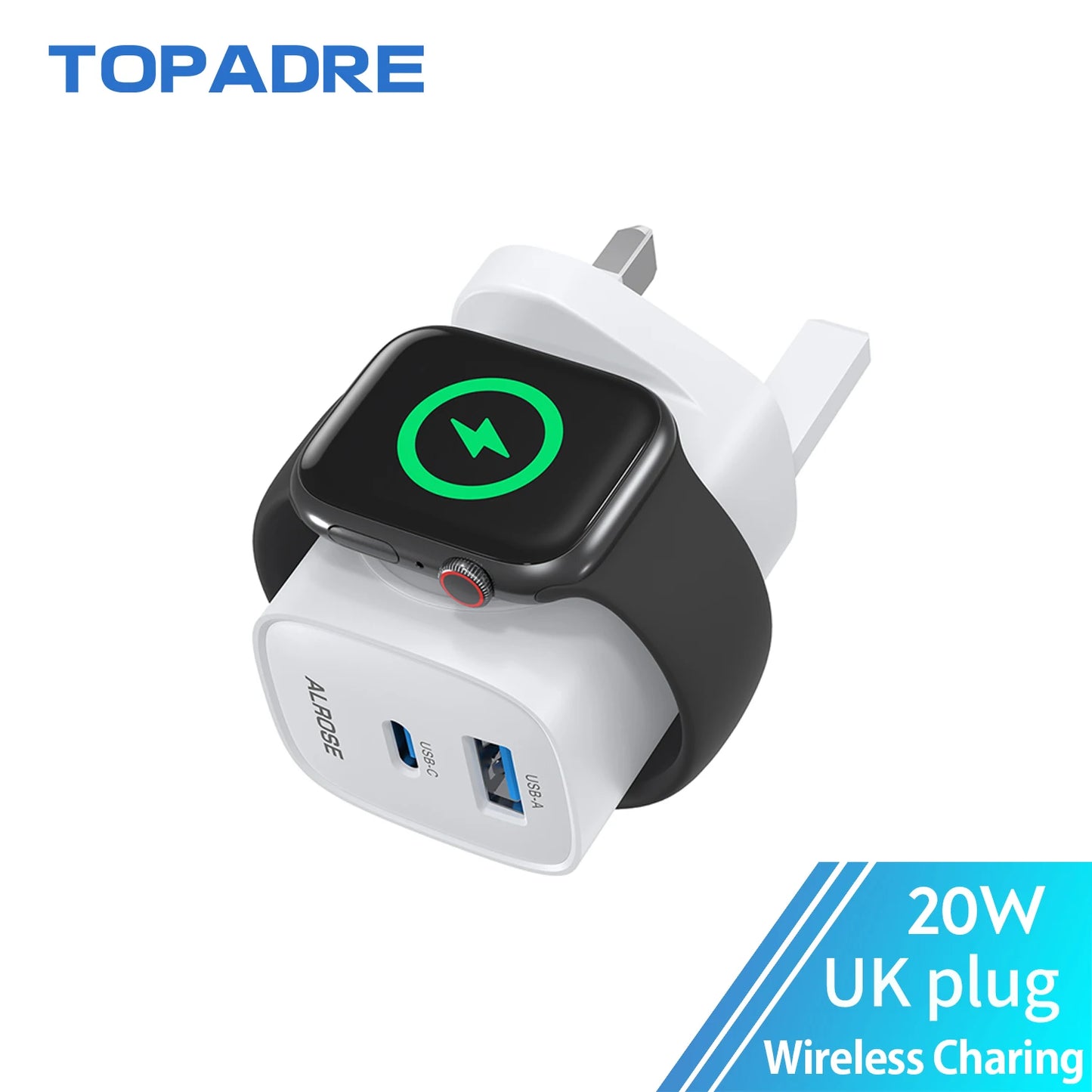 Topadre 3-In-1 USB-C Wall Charger For Apple Watch iPhone iPad