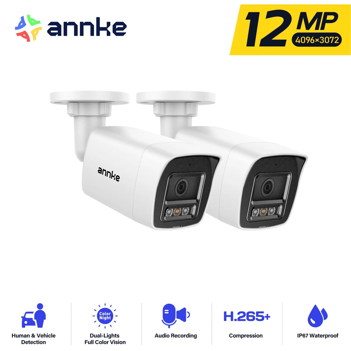 ANNKE 12MP PoE Security Camera With Dual Light Night Vision