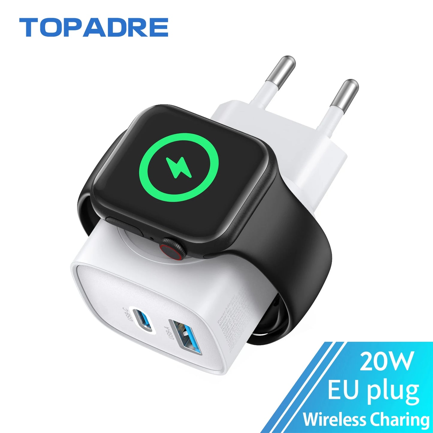 Topadre 3-In-1 USB-C Wall Charger For Apple Watch iPhone iPad