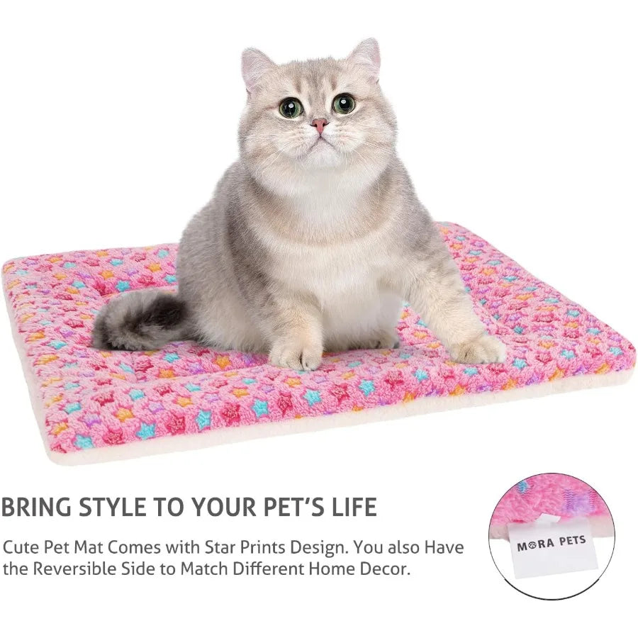 Ultra Soft Reversible Fleece Pet Bed For Small Dogs Cats