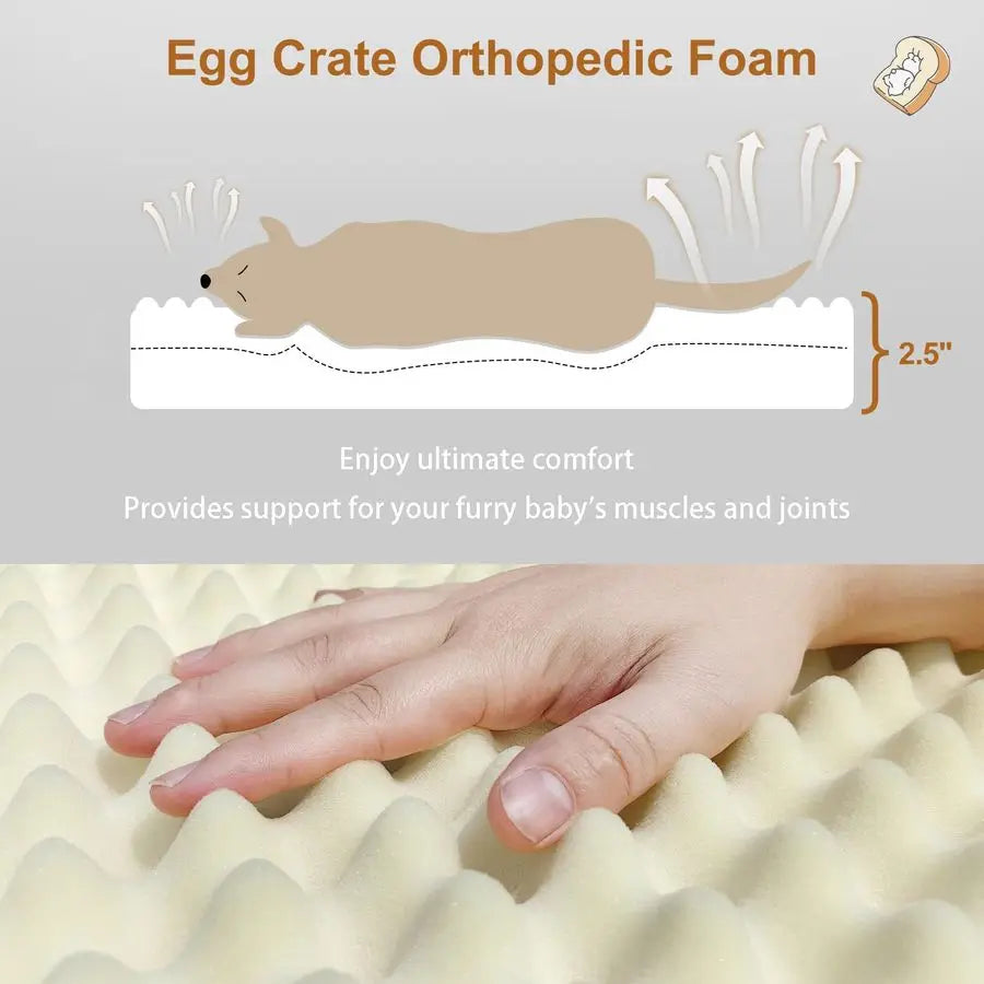 Toast Style Washable Non Slip Dog Bed With Orthopedic Foam