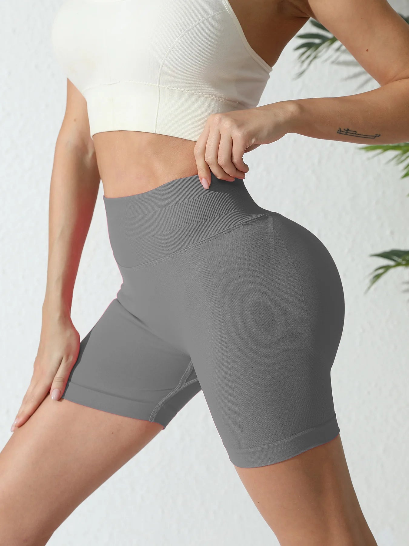 Summer High Waisted Yoga Shorts For Women Workout Fitness
