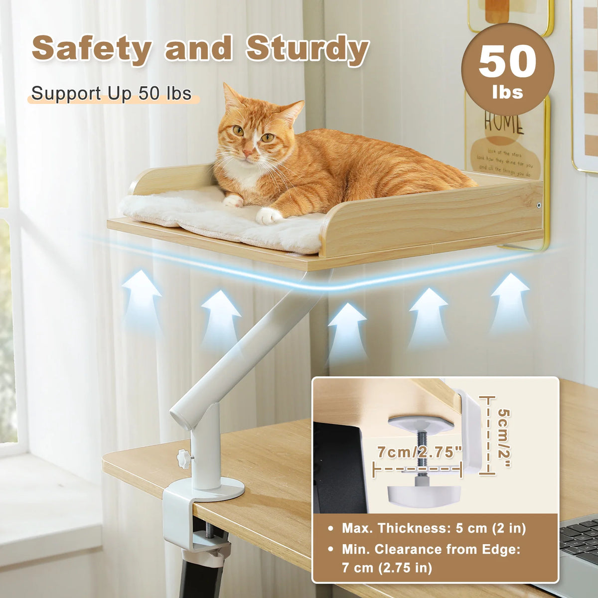 PAWZ Road Cat Desk Bed with 360-Degree Rotating Stand