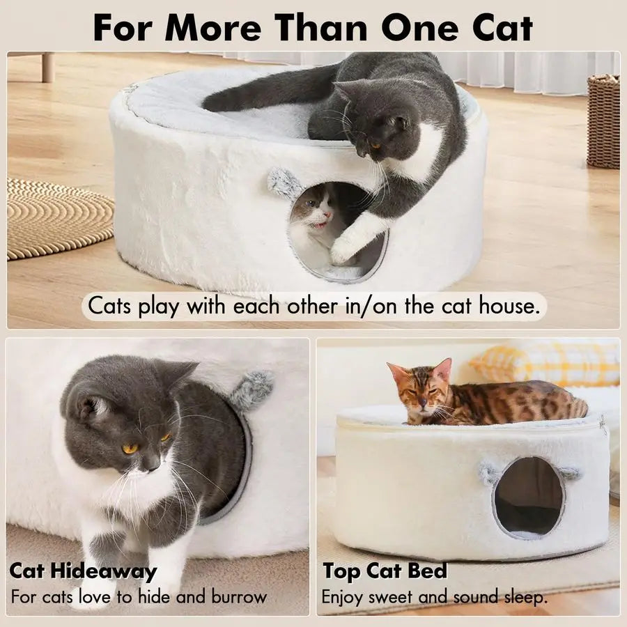 2 In 1 Cat Cave Bed Indoor Condo And Hammock For Cats
