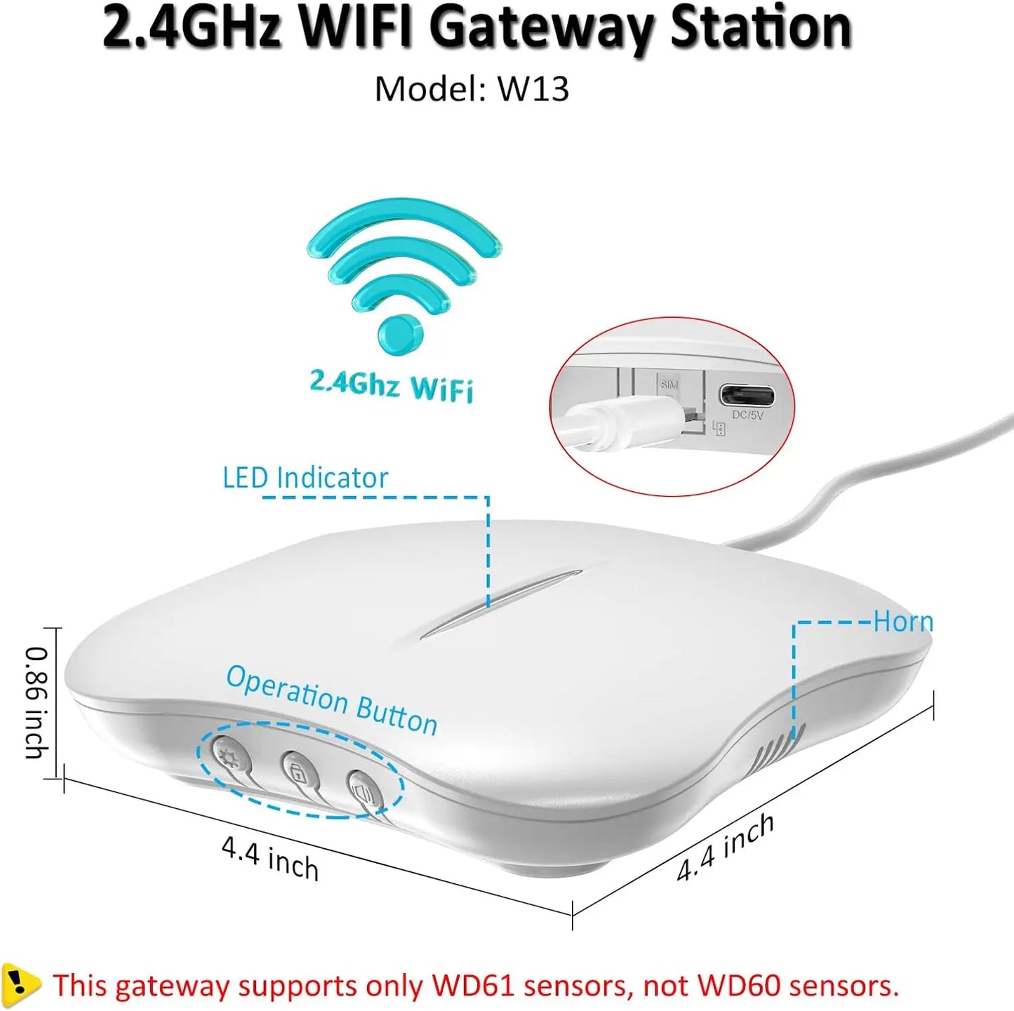 Smart WiFi Water Leak Detector With App Alerts